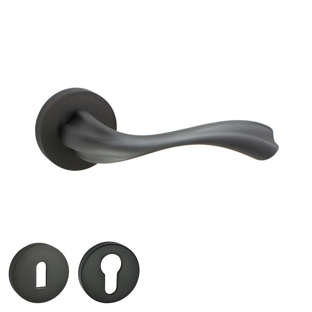 216 ROZ ANTHR Πόμολο Πόρτας No 216 Ροζέτα Ανθρακί