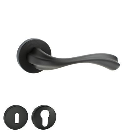 Πόμολο Πόρτας No 216 Ροζέτα Μαύρο