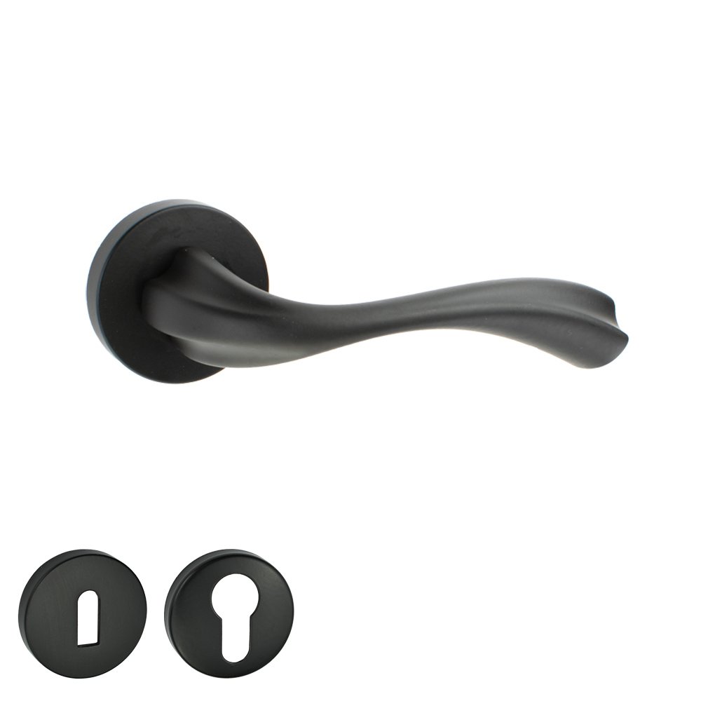 216 ROZ BL Πόμολο Πόρτας No 216 Ροζέτα Μαύρο