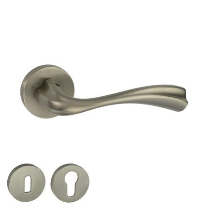 Πόμολο Πόρτας No 216 Ροζέτα Νίκελ Ματ