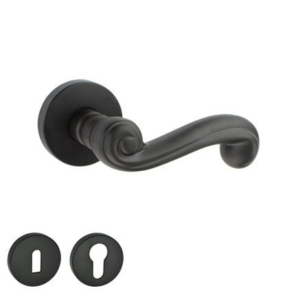 Πόμολο Πόρτας No 217 Ροζέτα Μαύρο ματ