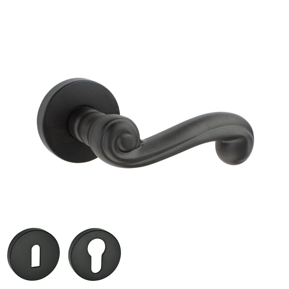 217 ROZ BL Πόμολο Πόρτας No 217 Ροζέτα Μαύρο ματ