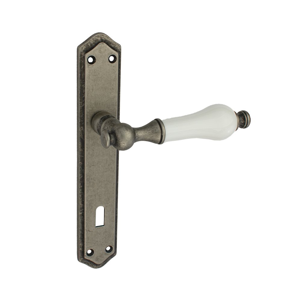 218 PL SLV Πόμολο Πόρτας No 218 Πλάκα Κασσίτερο-Πορσελάνη