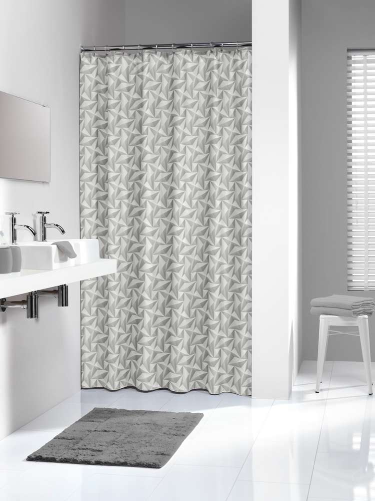233591311-1 Piega 180x200 grey κουρτίνα μπάνιου υφασμάτινη Sealskin - Image 1