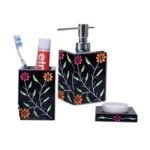 Σετ dispenser, ποτηροθήκη και σαπουνοθήκη λουλούδια