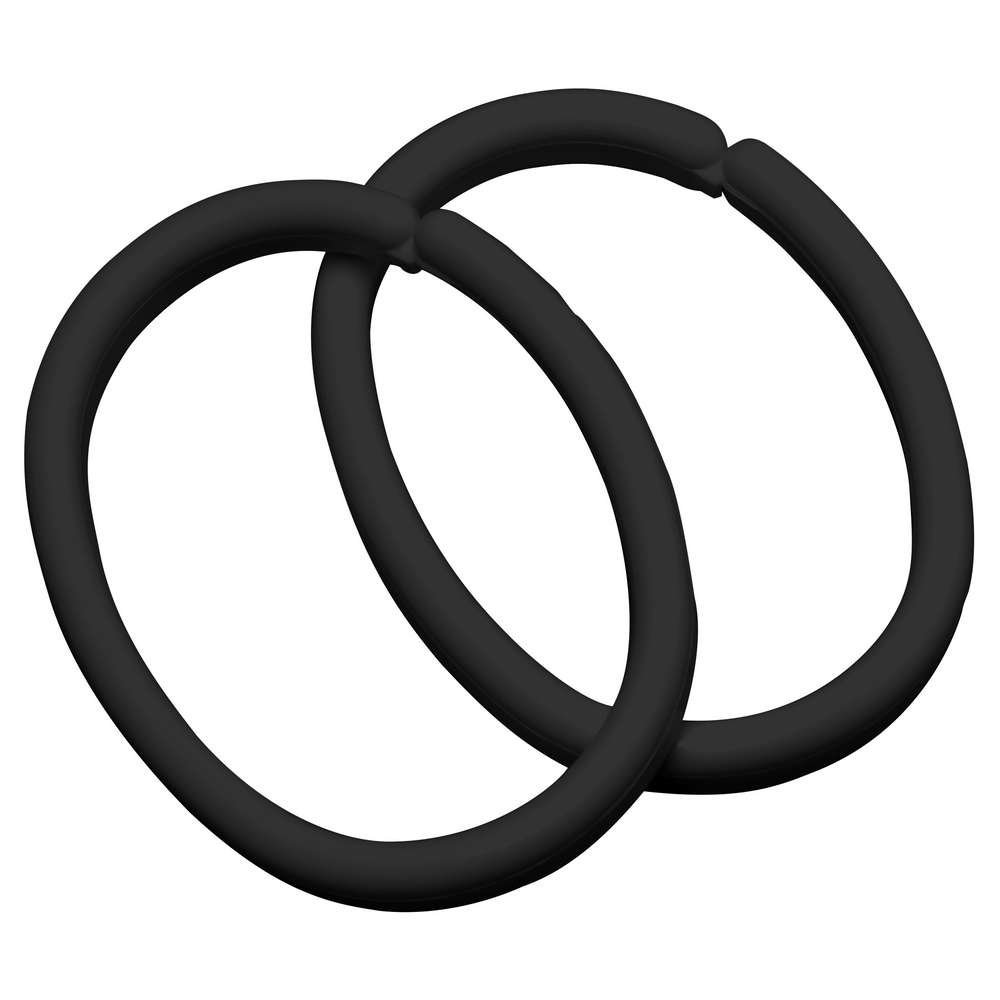 252060212-1 Clips 12 pcs (bag) black κρίκοι κουρτίνας μπάνιου Sealskin - Image 1