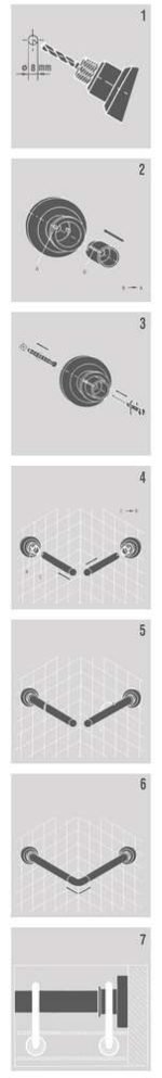 170x80 Ø 20 mm mat aluminum βραχίονας μπάνιου γωνιακός Sealskin - Image 5