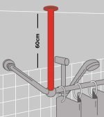 60 Ø 28 mm chrome στήριγμα οροφής για βραχίονα μπάνιου γωνιακό Sealskin - Image 4