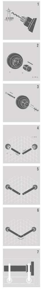 170x80 Ø 28 mm mat aluminum βραχίονας μπάνιου γωνιακός Sealskin - Image 6