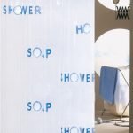 ΚΟΥΡΤΙΝΑ ΜΠΑΝΙΟΥ ΠΛΑΣΤΙΚΗ PEVA CLEAR WITH LETTERS 180(Μ)X180(Υ)