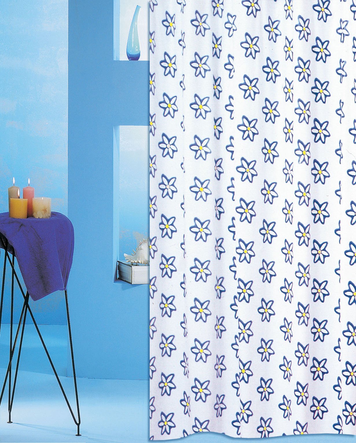 295 ΚΟΥΡΤΙΝΑ ΜΠΑΝΙΟΥ ΠΛΑΣΤΙΚΗ RS-3102 ΜΠΛΕ 180(Μ)X200(Υ) - Image 1