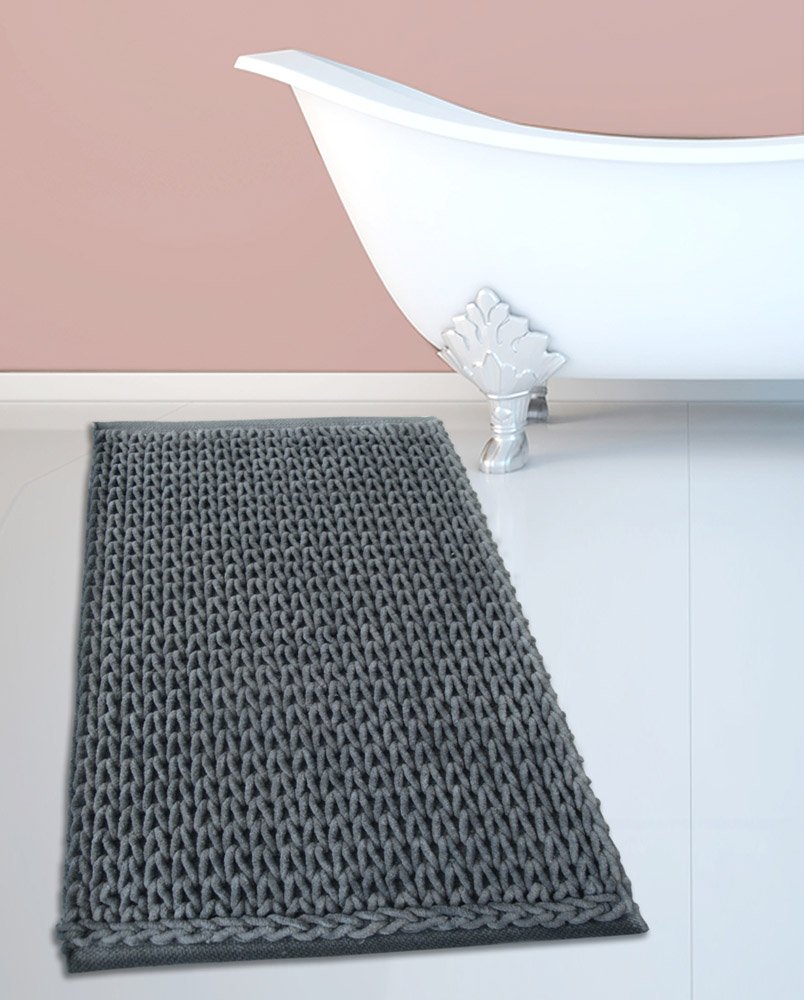 333 ΠΑΤΑΚΙ ΜΠΑΝΙΟΥ #2335 CHENILLE ΓΚΡΙ ΣΚΟΥΡΟ 50X80 - Image 1