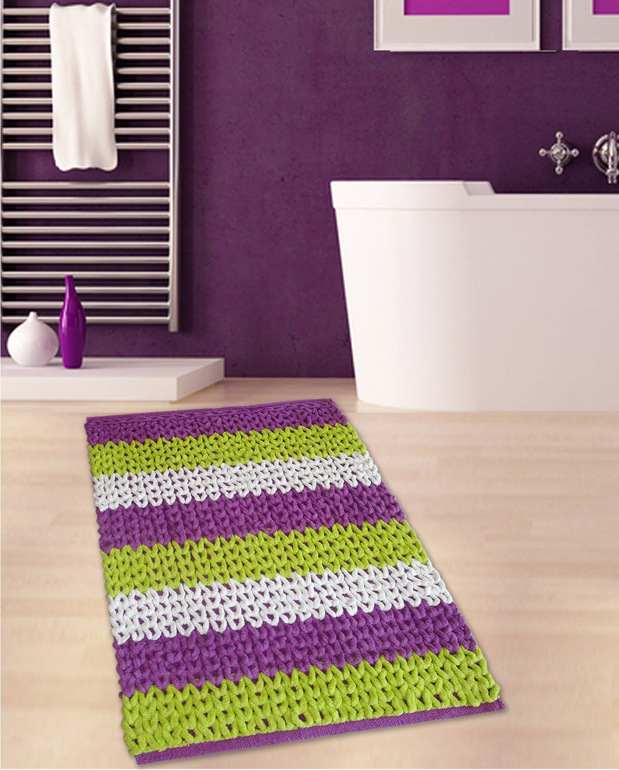 337 ΠΑΤΑΚΙ ΜΠΑΝΙΟΥ #2335 CHENILLE ΛΑΧΑΝΙ-ΜΩΒ 50X80 - Image 1