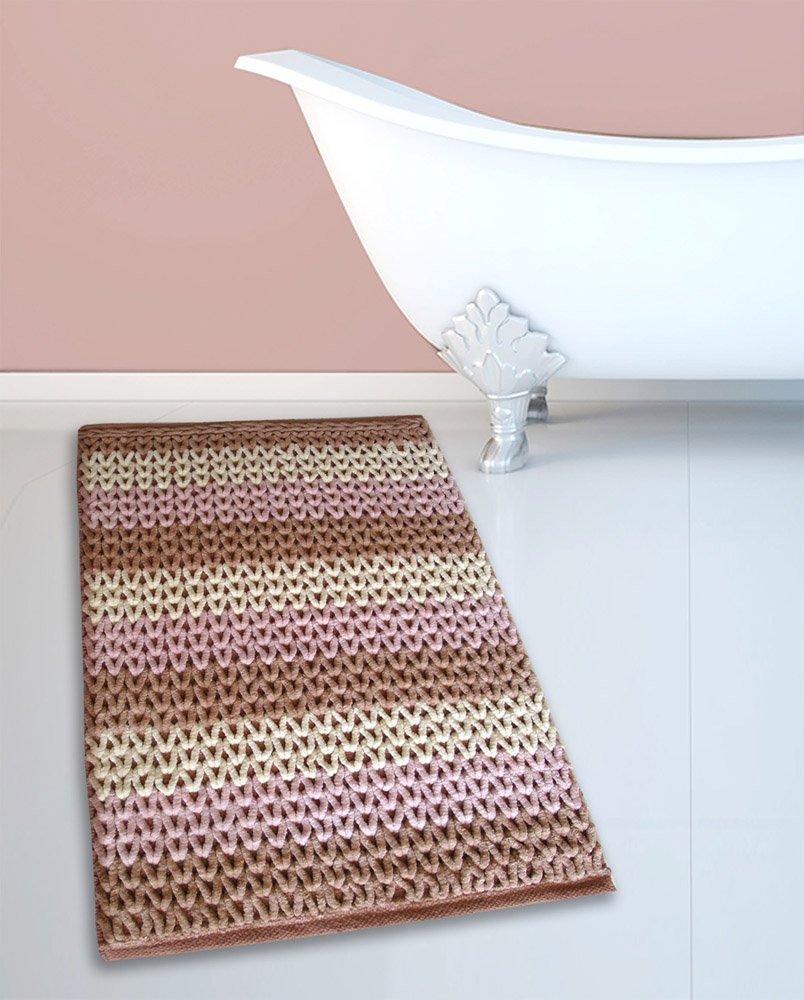 338 ΠΑΤΑΚΙ ΜΠΑΝΙΟΥ #2335 CΟΤΤΟΝ CΗΕΝΙLLΕ TERRA/ROSE 70X120 - Image 1