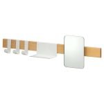 Brix white κρεμάστρα επιτοίχια με ράφι + καθρέπτη Sealskin - Image 2