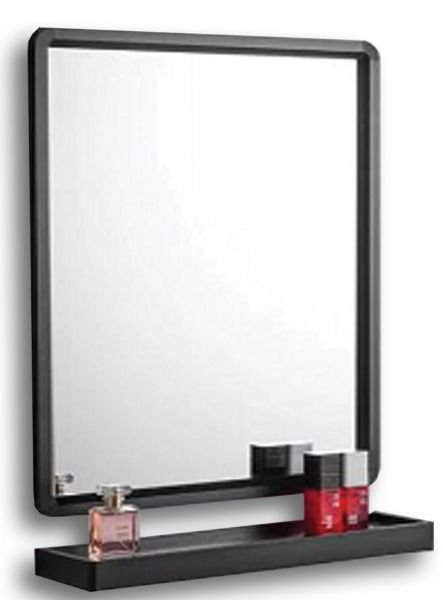 38-3600 NERINA ΚΑΘΡΕΠΤΗΣ 48*63 ΜΕ ΕΤΑΖΕΡΑ ΜΑΥΡΗ ΙΝΟΧ - Image 1