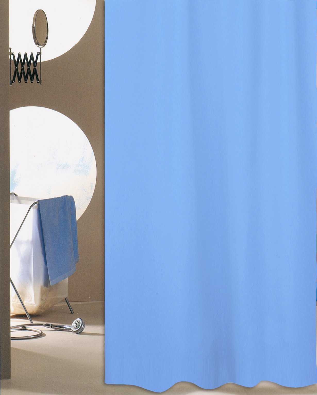 486 ΚΟΥΡΤΙΝΑ ΜΠΑΝΙΟΥ ΠΛΑΣΤΙΚΗ LINER ΜΠΛΕ ΗΛΕΚΤΡΙΚ 180(Μ)X180(Υ) - Image 1