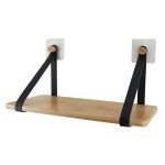 Ράφι bamboo με δερμάτινο άγκιστρο