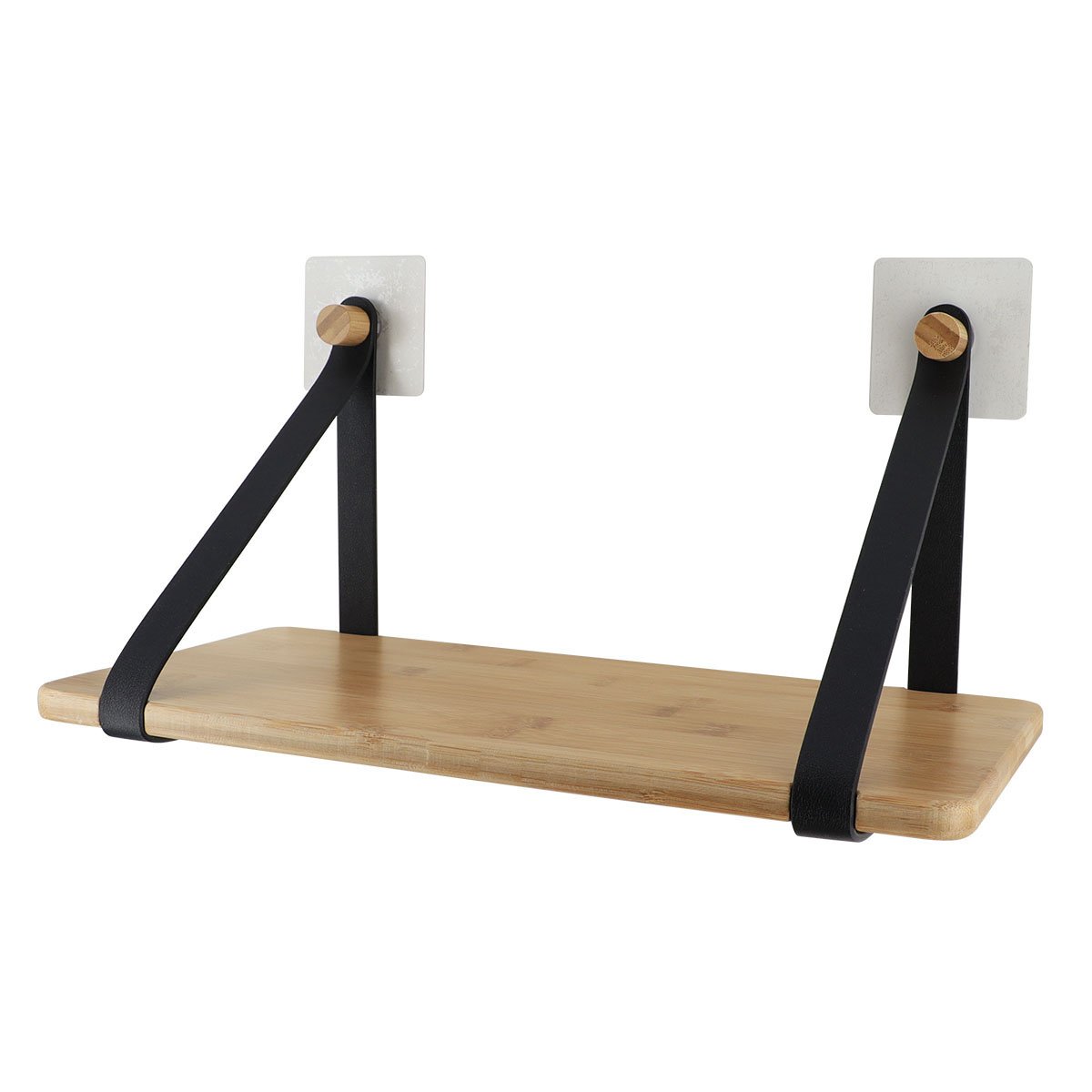 6115-3 Ράφι bamboo με δερμάτινο άγκιστρο - Image 1