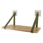 Ράφι bamboo με δερμάτινο λουρί