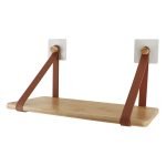 Ράφι bamboo με δερμάτινο άγγιστρο