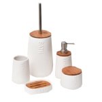 Σετ Μπάνιου 4 τεμάχια Βamboo Bath Λευκό χωρίς πιγκάλ (Σέτ με το 6229-6228-6230-6232).