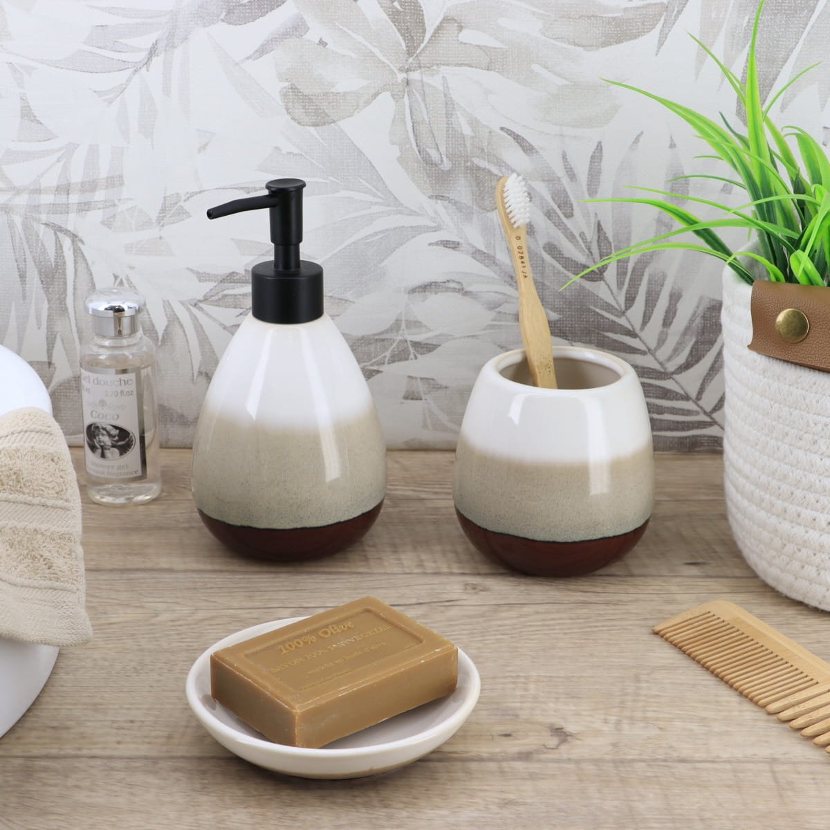 6368-2-1 Σετ 3 τεμάχια αξεσουάρ μπάνιου dolomite - Image 1