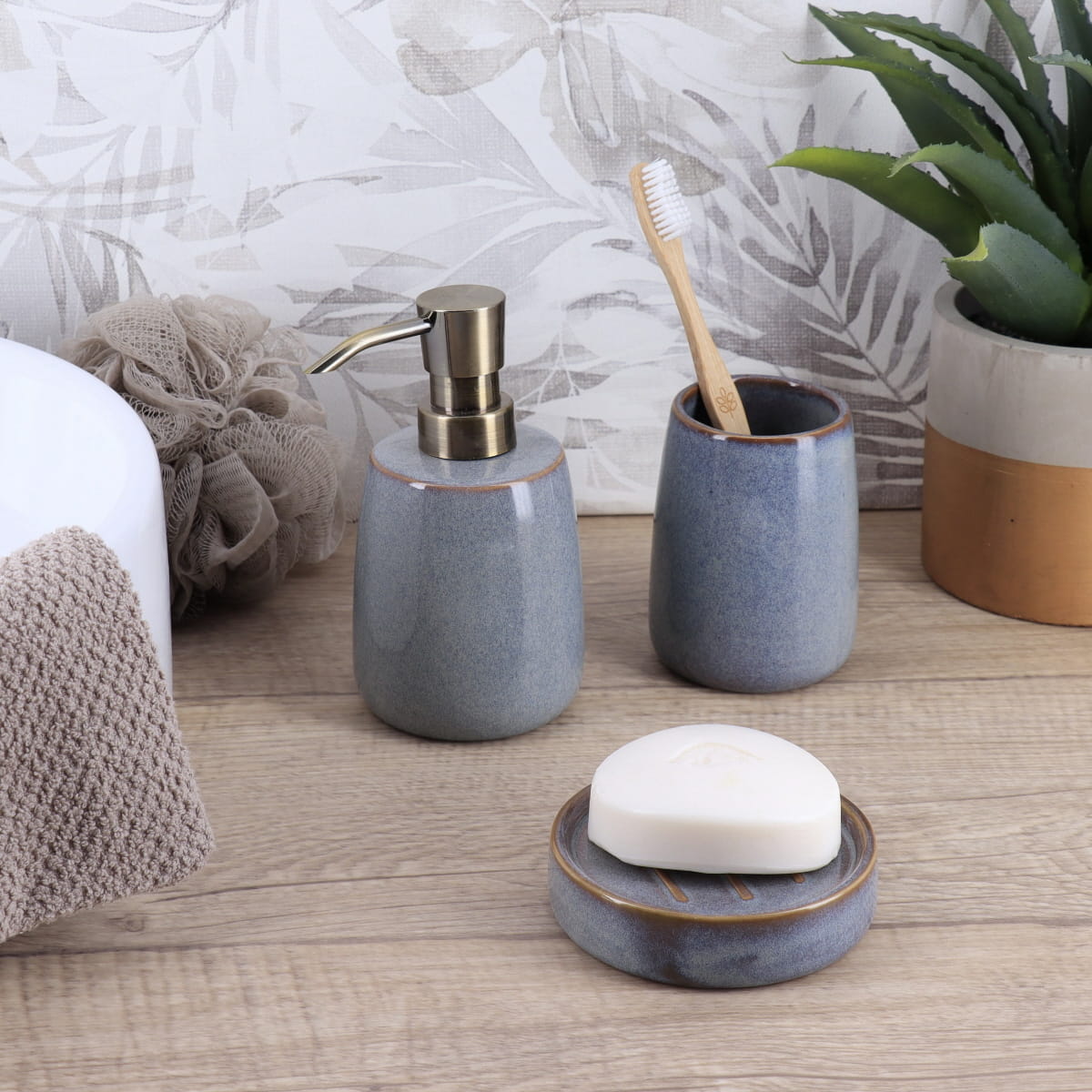 6382-1 Σετ 3 τεμάχια ντισπένσερ - θήκη οδ/ρτσας- σαπουνοθήκη - Image 1