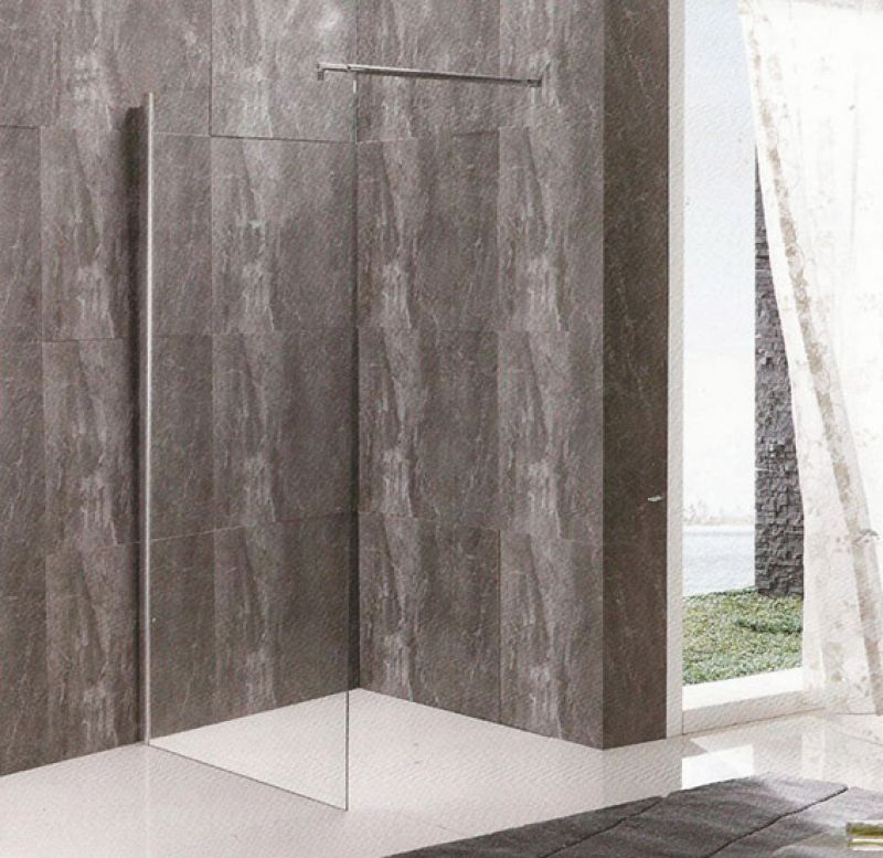 80-1604 PANEL ΤΖΑΜΙ ΔΙΑ/ΝΕΣ 80*195h/8mm ME ΜΠΡΑΤΣΟ ST/ST 70-120cm - Image 1