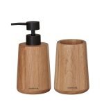 Earth oak set δοχείο κρεμοσάπουνου 150 ml & ποτήρι οδοντόβουρτσας Sealskin - Image 2