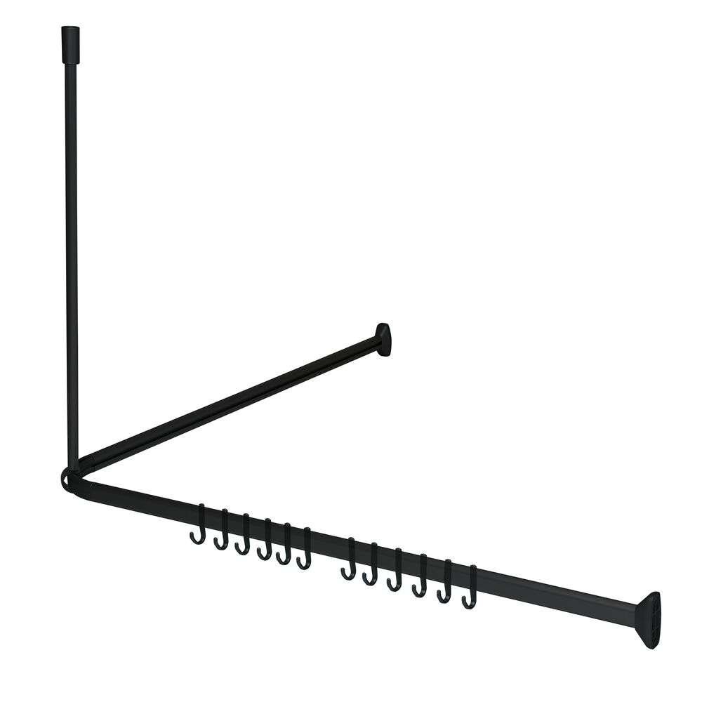 800128-1 Easy roll black βραχίονας μπάνιου γωνιακός Sealskin - Image 1