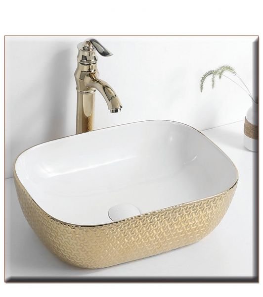 83-8417 ELEGAN-6 465*340*135 ΝΙΠΤΗΡΑΣ WHITE-GOLD PATTERN - Image 1