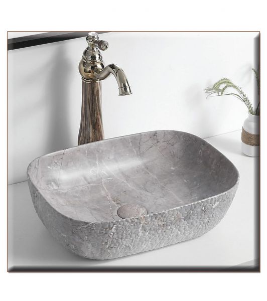 85-8417 ELEGAN-2 465*320*135 ΝΙΠΤΗΡΑΣ DECOR GREY LIGHT ΜΑΡΜΑΡΟ - Image 1