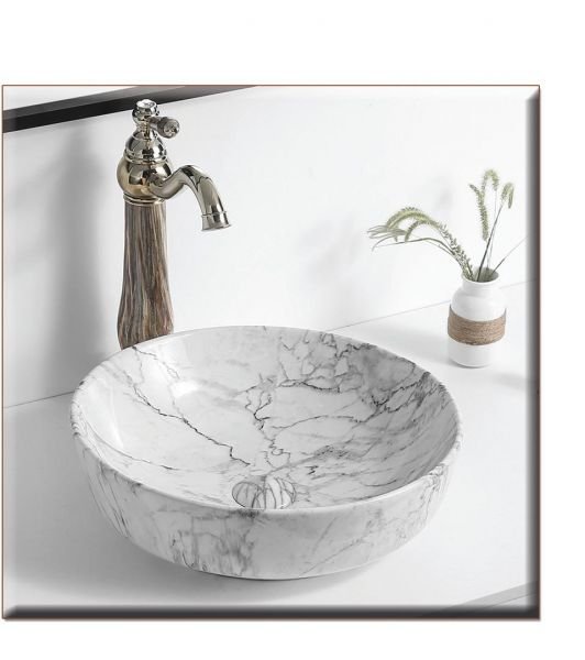 87-8428 SOLANTE-2 420*420*140 ΝΙΠΤΗΡΑΣ DECOR GREY-LIGHT ΜΑΡΜΑΡΟ - Image 1