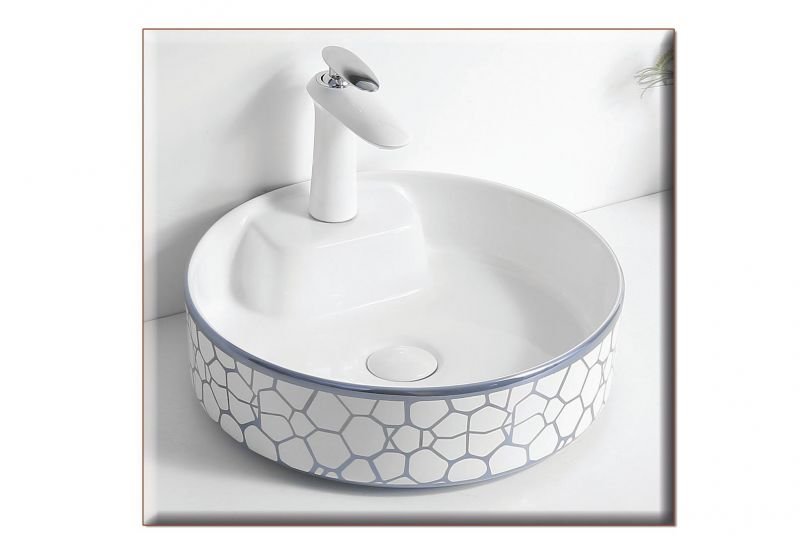 88-8537 STAR-GREY 410*410*120 ΝΙΠΤΗΡΑΣ ΛΕΥΚΟΣ -ΓΚΡΙ DECOR - Image 1