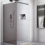 PANEL ΤΖΑΜΙ GREY 90*195h/8mm ME ΜΠΡΑΤΣΟ ΜΑΥΡΟ 70-120cm