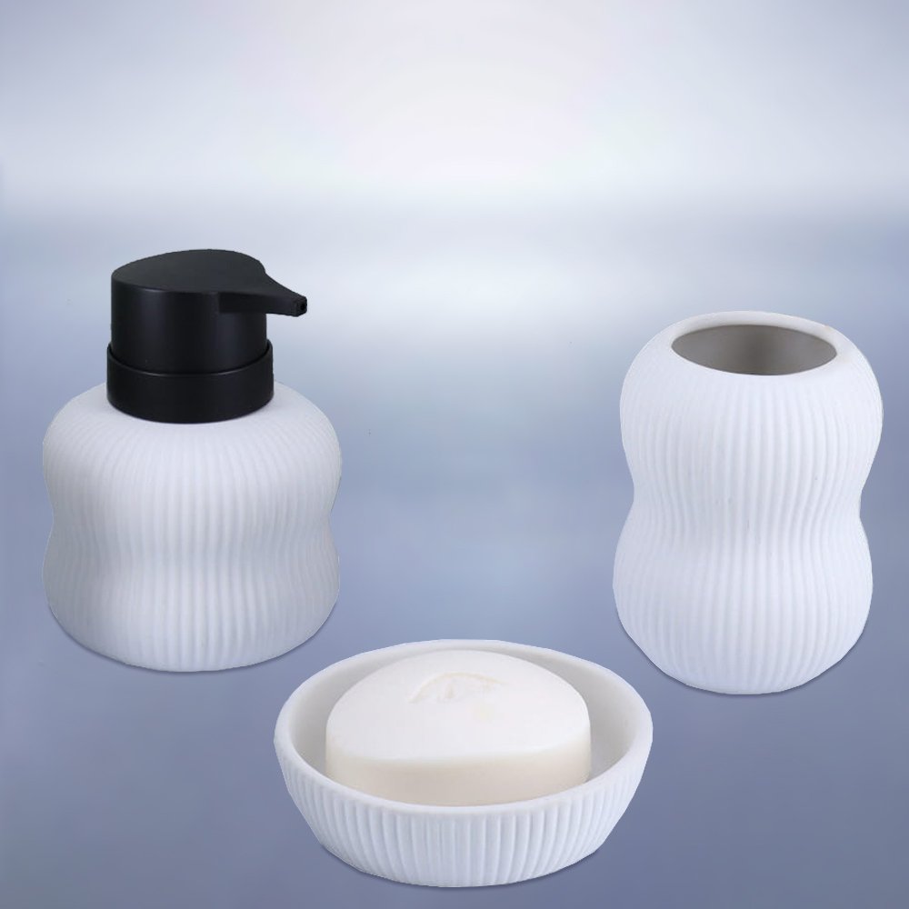 axesouar-mpaniou-set-sl8297-8297white ΣΕΤ ΜΠΑΝΙΟΥ ΠΛΑΣΤΙΚΟ 3ΤΕΜ SL8297 ΛΕΥΚΟ - Image 1