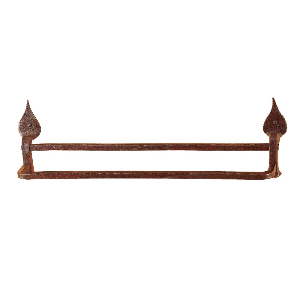 ill banio (10) Σφυρήλατη πετσέτοκρεμάστρα No 330, διπλή σε σκουριά. - Image 1