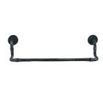 Μονή κρεμάστρα πετσετών σφυρήλατη No 346 σε μάυρο αντικέ.