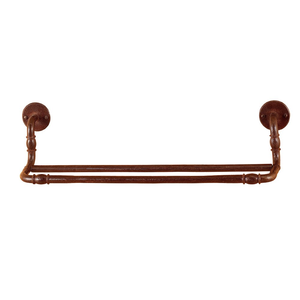 ill banio (21) Διπλή κρεμάστρα πετσετών No 350 σφυρήλατη σε σκουριά. - Image 1