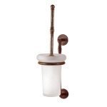 Σφυρήλατο βουρτσάκι τουαλέτας με λαβή No 357, με δοχείο από σατινέ γυαλί.