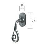 Ιταλικής κατασκευής λαβή για παράθυρα 371 αντικέ ασημί - Image 2