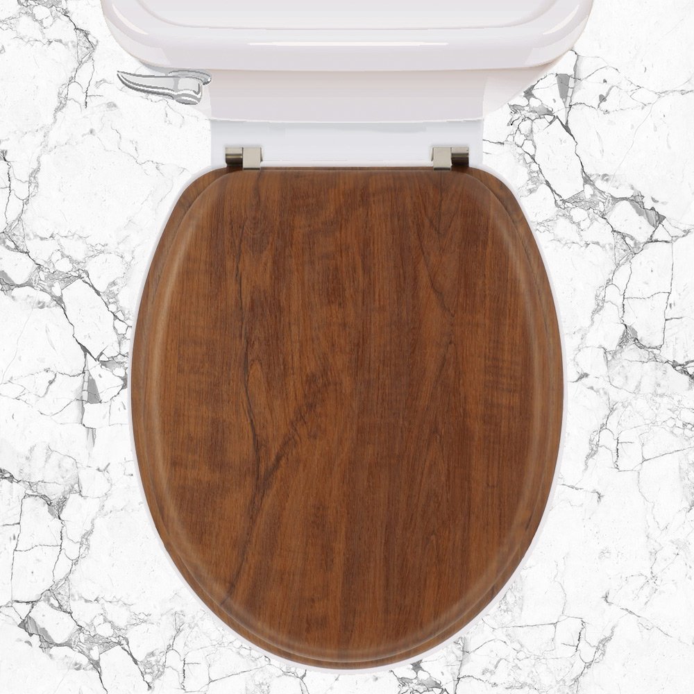 kapaki-wc-oak-wood-8041 ΚΑΠΑΚΙ WC OAK WOOD 36(φ)x43(μ) - Image 1