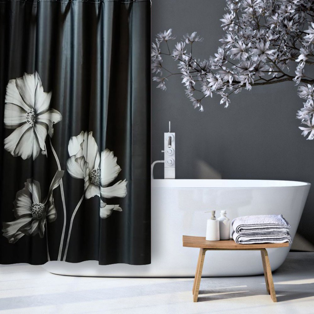 kourtina-mpaniou-plastiki-peva-nightflowers-180x180-200339 ΚΟΥΡΤΙΝΑ ΜΠΑΝΙΟΥ ΠΛΑΣΤΙΚΗ PEVA NightFlowers 180(Μ)x180(Υ) - Image 1