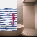 ΚΟΥΡΤΙΝΑ ΜΠΑΝΙΟΥ ΠΛΑΣΤΙΚΗ PEVA SEA HORSE 180(Μ)X180(Υ)