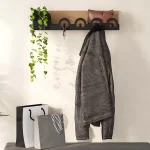 Κρεμάστρα τοίχου Ξύλο με μαύρο μέταλλο