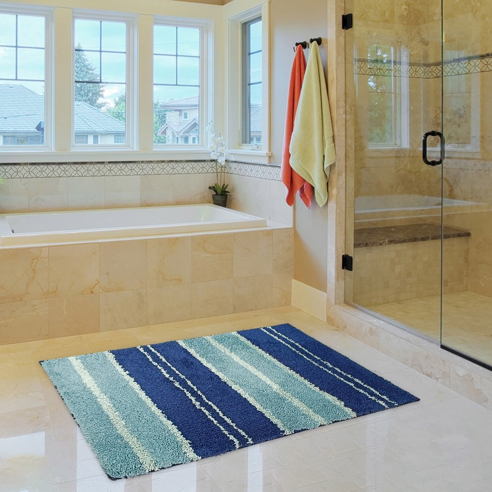 pataki-mpaniou-horizon-lines-50χ80-mple-1700893blue-1 ΠΑΤΑΚΙ ΜΠΑΝΙΟΥ HORIZON LINES ΜΠΛΕ 60Χ90 - Image 1