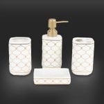 ΣΕΤ ΜΠΑΝΙΟΥ 4ΤΕΜ SL200 ΛΕΥΚΟ-ΧΡΥΣΟ