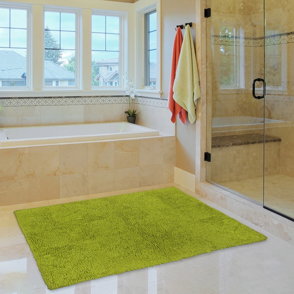 tapeto-mpaniou-60x90-green-3002green ΠΑΤΑKΙ ΜΠΑΝΙΟΥ CΟΤΤΟΝ ΠΡΑΣΙΝΟ 60Χ90 - Image 1