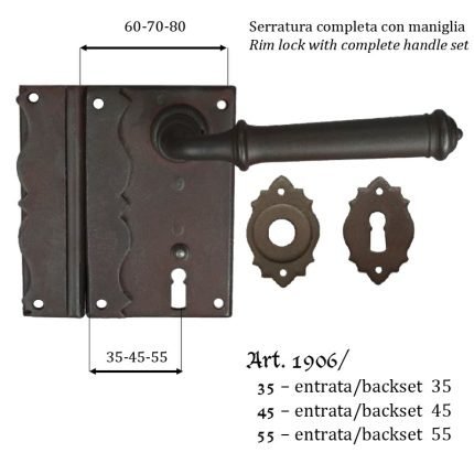 Κλειδαρια παλαιού τύπου σφυρηλατημένη 1906